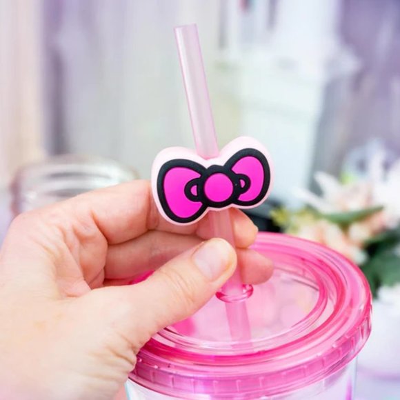LAST ONE! SANRIO HELLO KITTY FACE CARNIVAL CUP WITH LID AND TOPPER STRAW - Picture 3 of 7